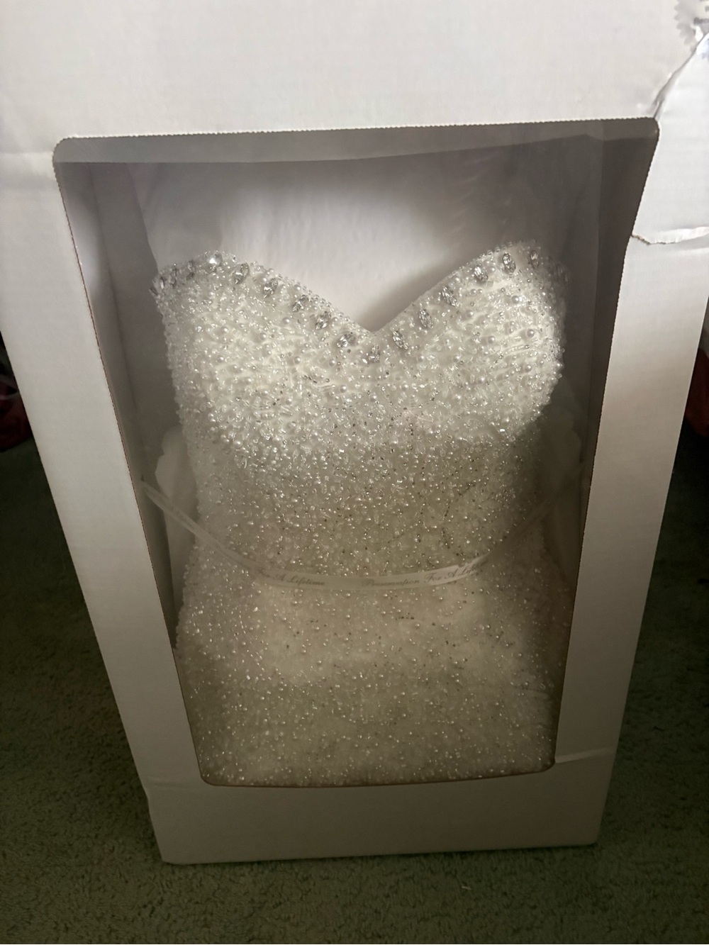Beaded Strapless White Bridal Gown